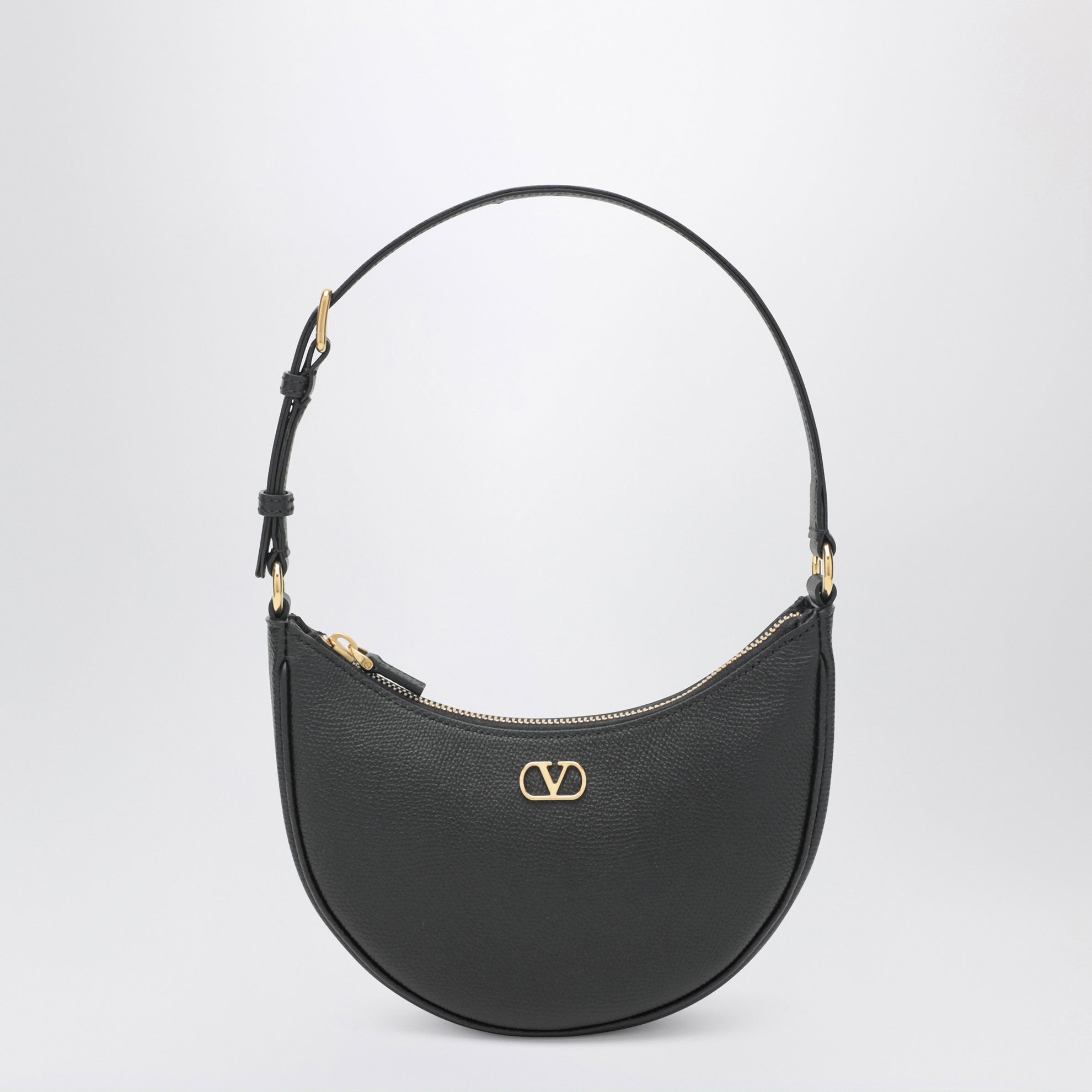 Mini sac Hobo Vlogo Signature en cuir noir