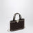 Mini borsa shopping Rockstud marrone in suede