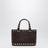 Mini borsa shopping Rockstud marrone in suede