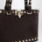 Mini borsa shopping Rockstud marrone in suede