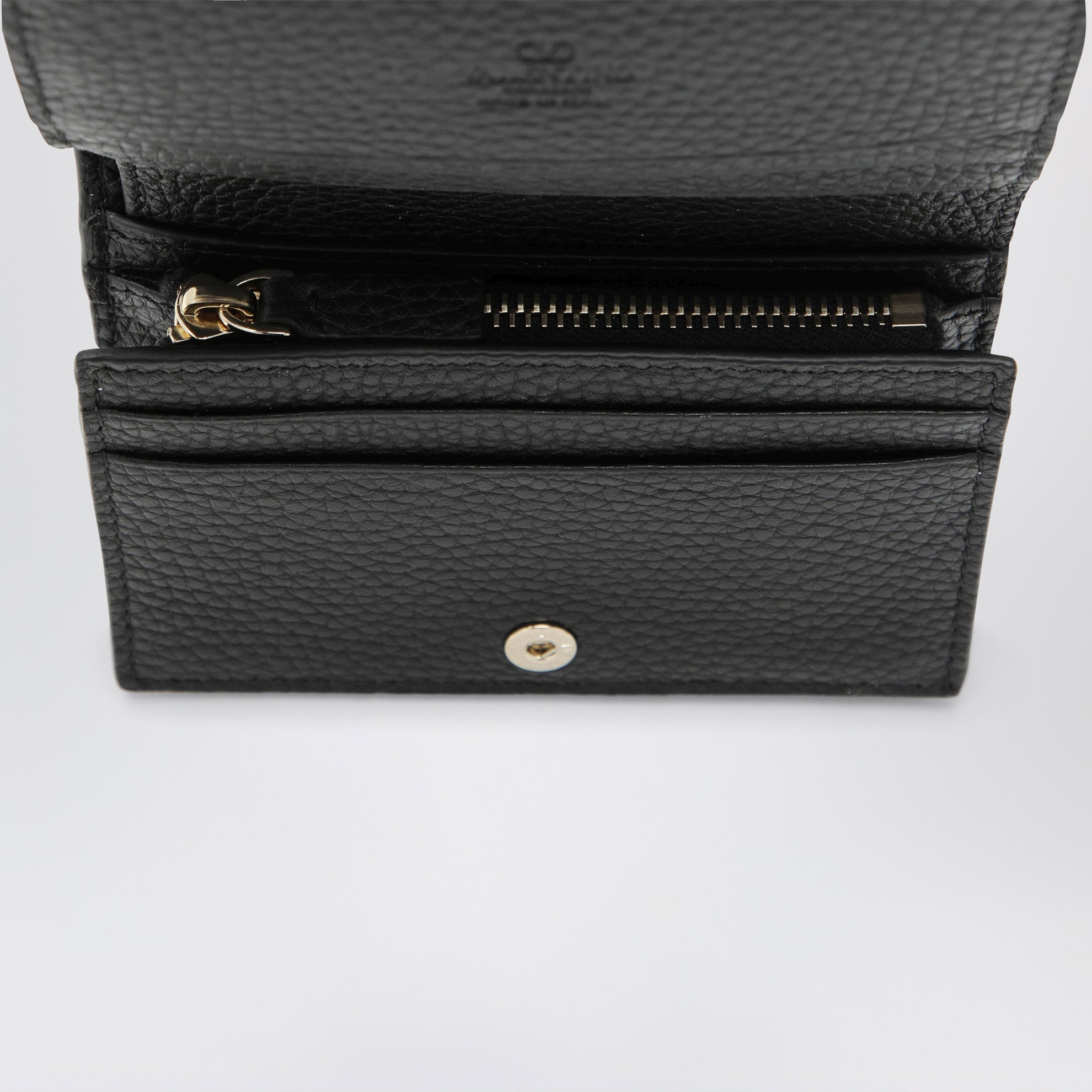 Schwarzes Rockstud-Portemonnaie aus Leder