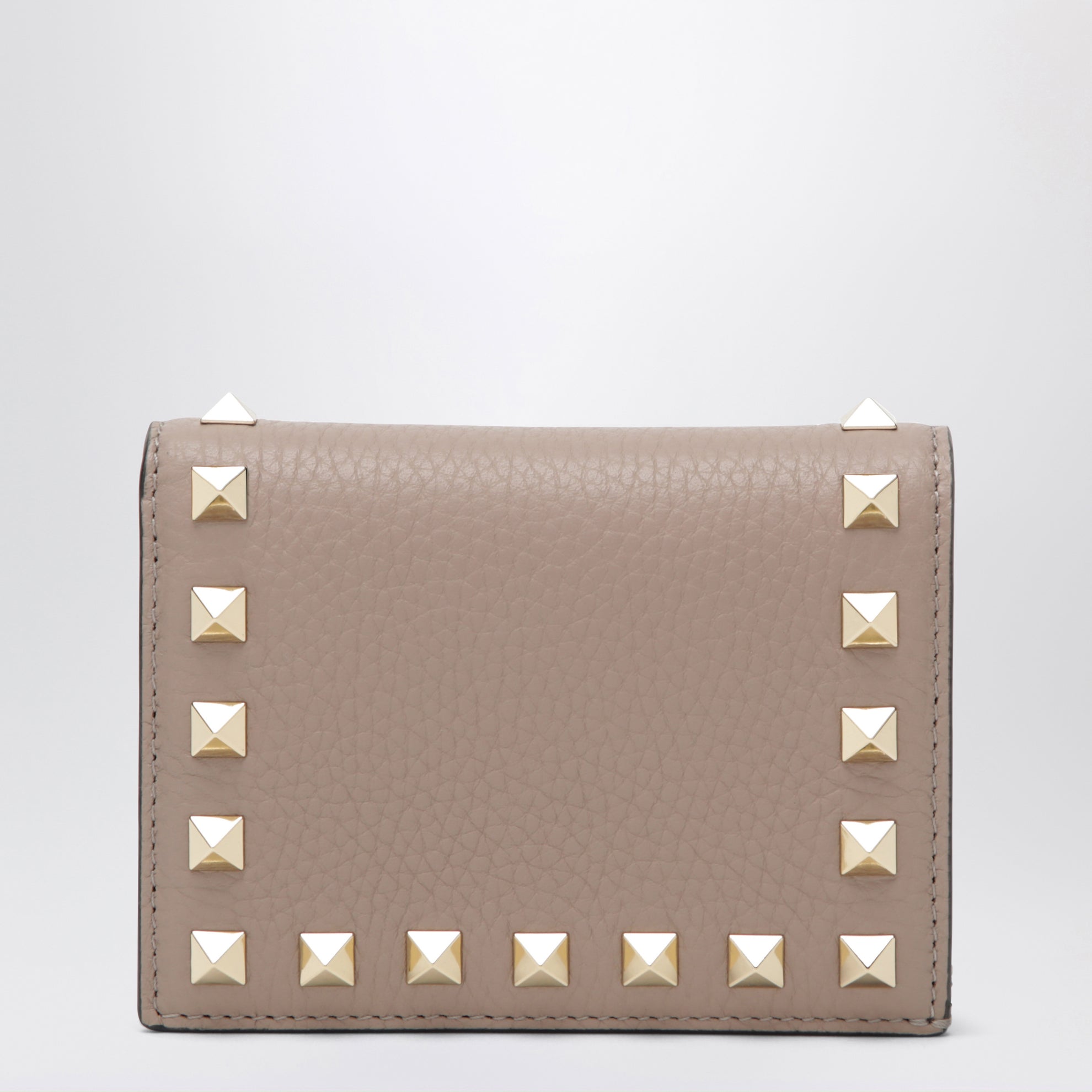 Portafoglio Rockstud in pelle color cipria