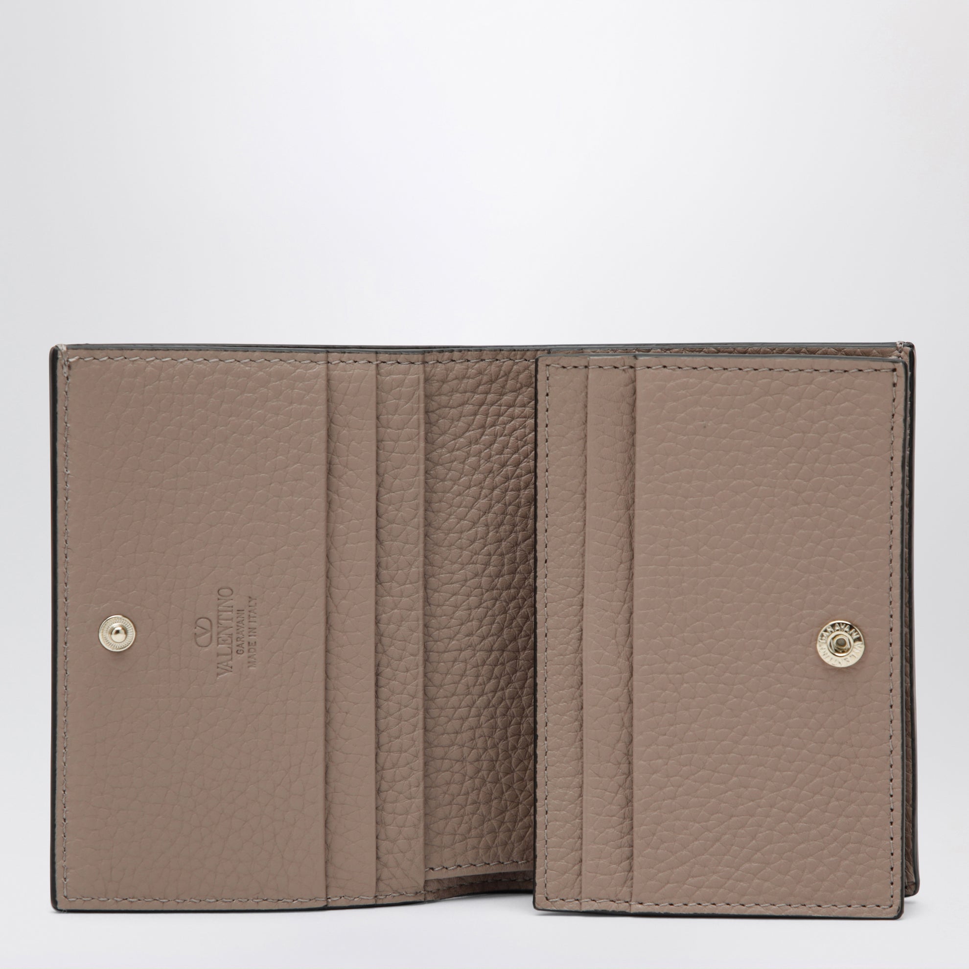 Portafoglio Rockstud in pelle color cipria