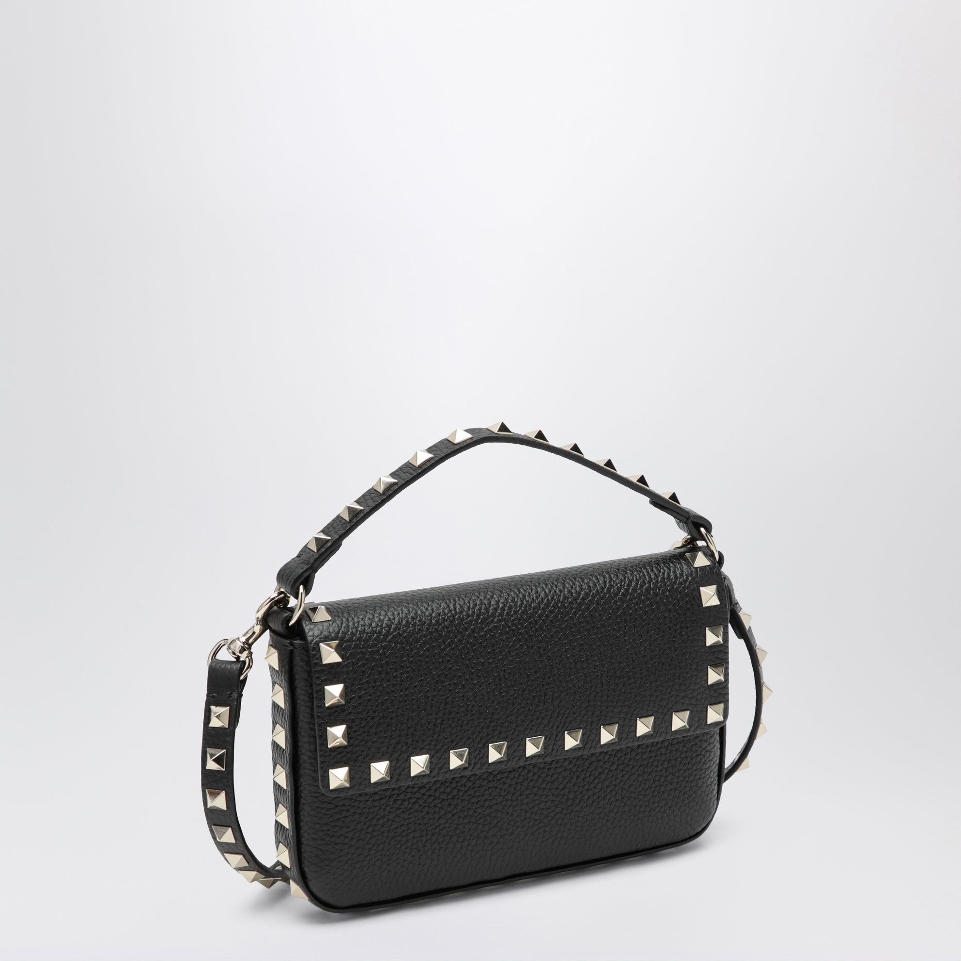 Pouch Rockstud in pelle di vitello granata nero