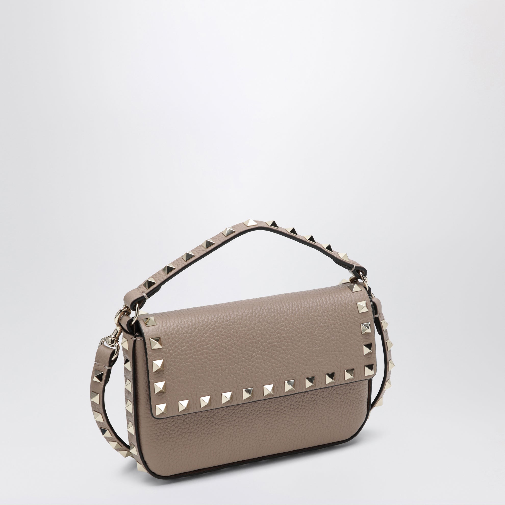 Pouch Rockstud in pelle di vitello granata poudre