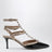 Rockstud strap pumps in patent leather, black/powder