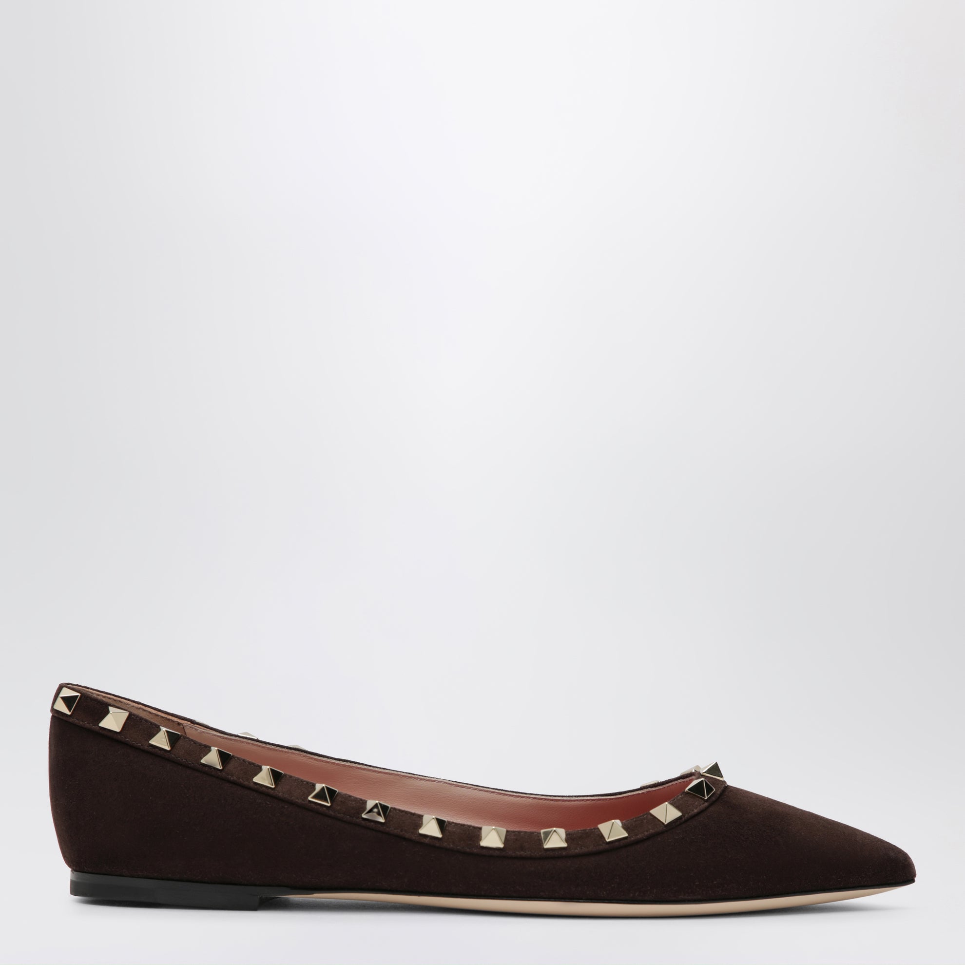 Ballerines Rockstud marron en daim
