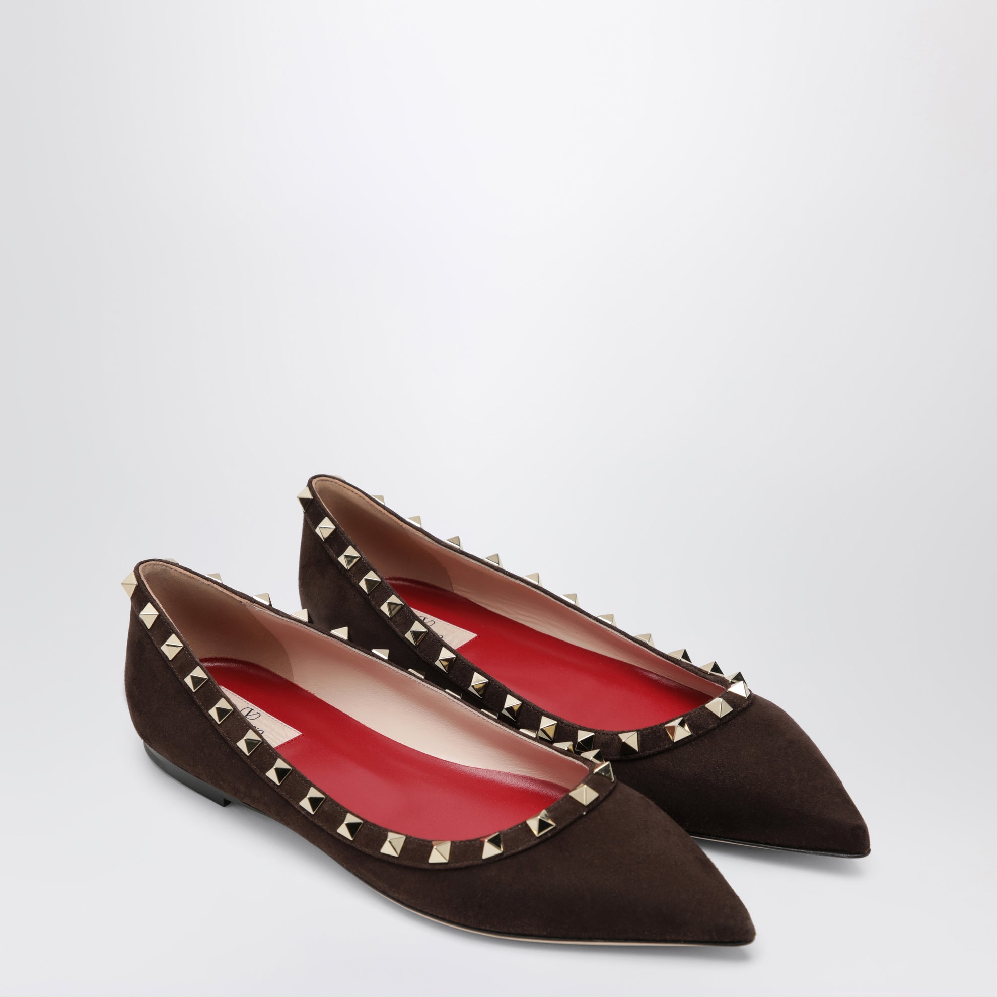 Ballerines Rockstud marron en daim