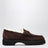 Mocassini VLogo marroni in suede con shearling