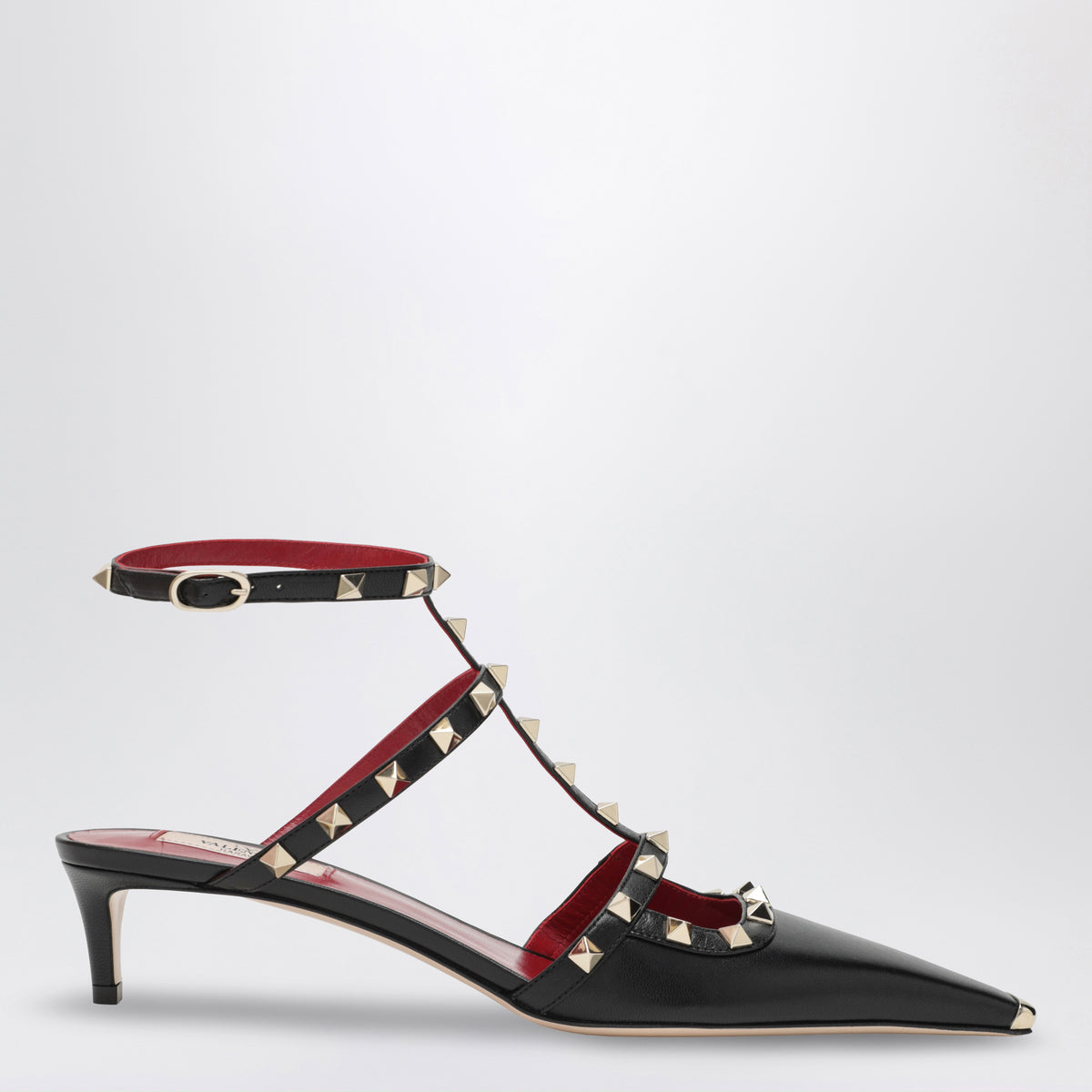 Décolleté Rockstud nere in capretto