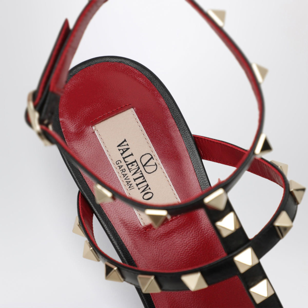 Décolleté Rockstud nere in capretto