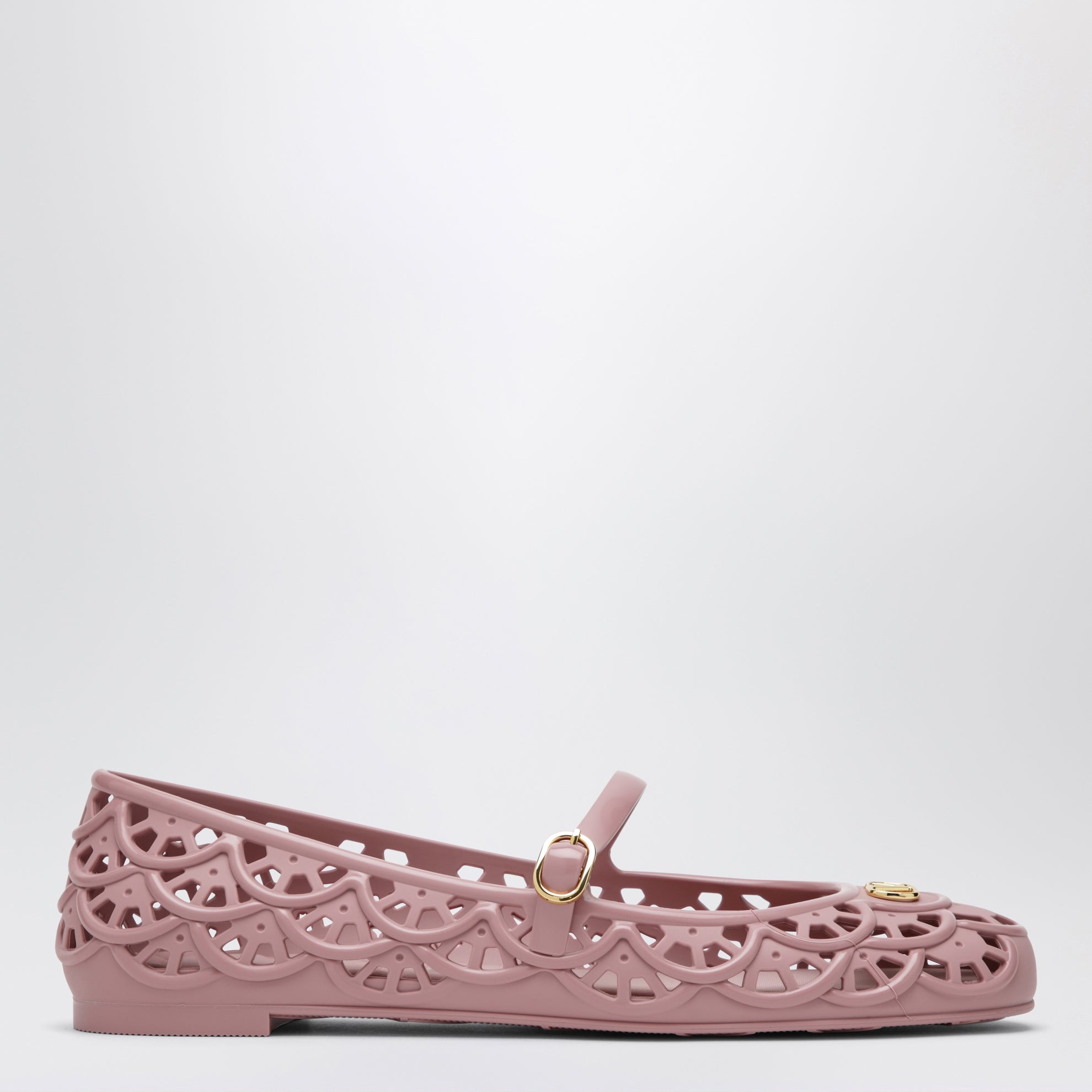 Pink rubber VLogo Signature ballet flats