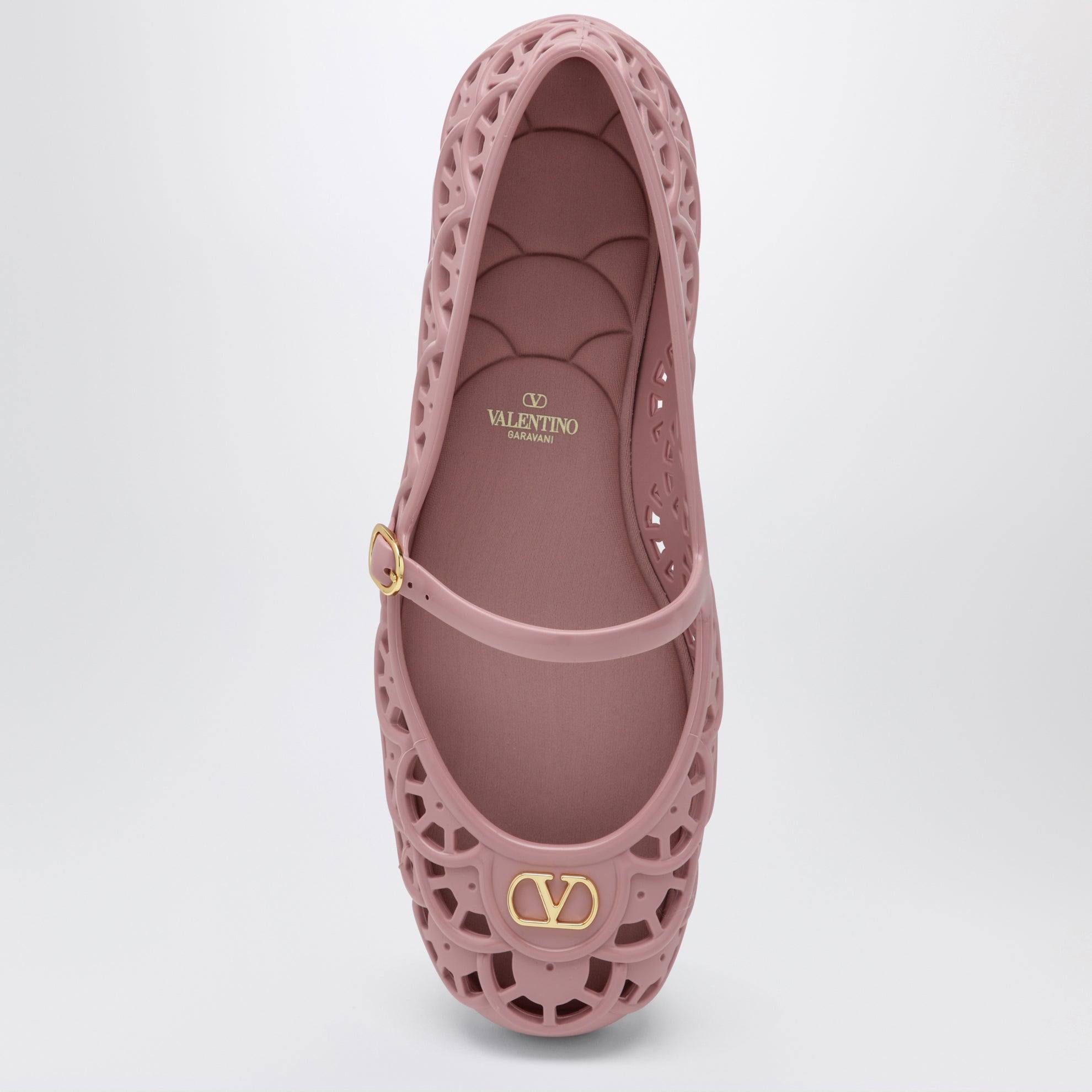 Pink rubber VLogo Signature ballet flats