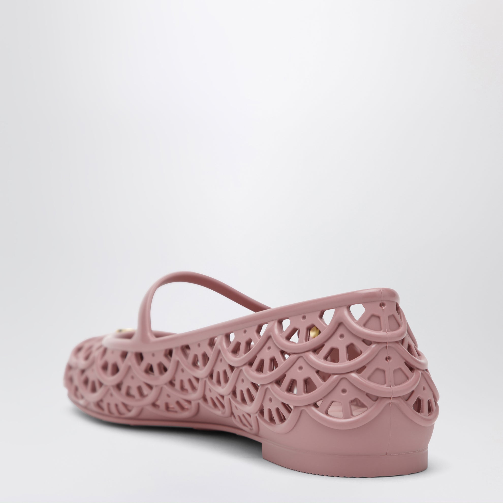 Pink rubber VLogo Signature ballet flats