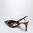 Scarpe slingback nere in pelle verniciata