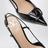 Scarpe slingback nere in pelle verniciata