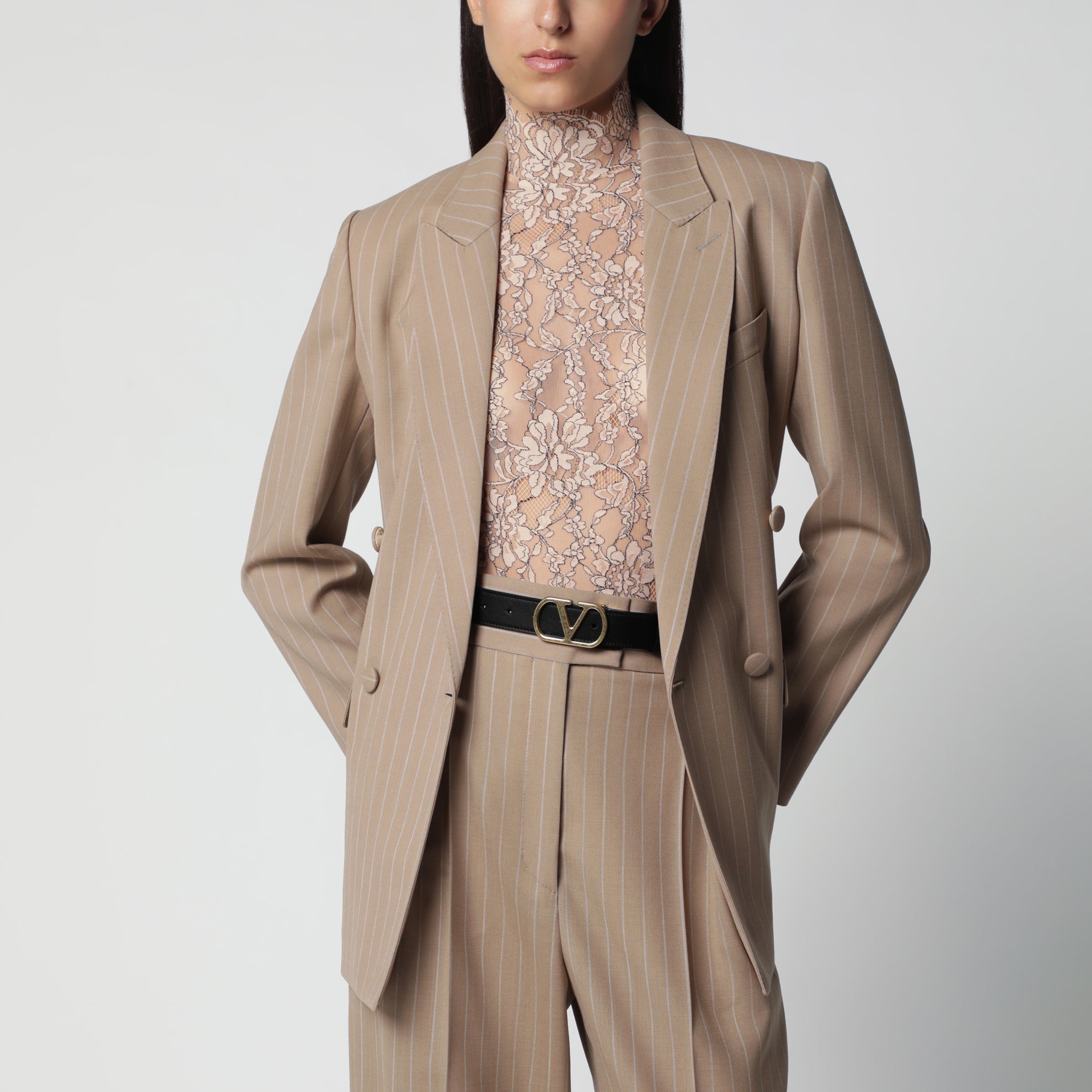 Cintura Vlogo Signature reversibile Nera/Caramel