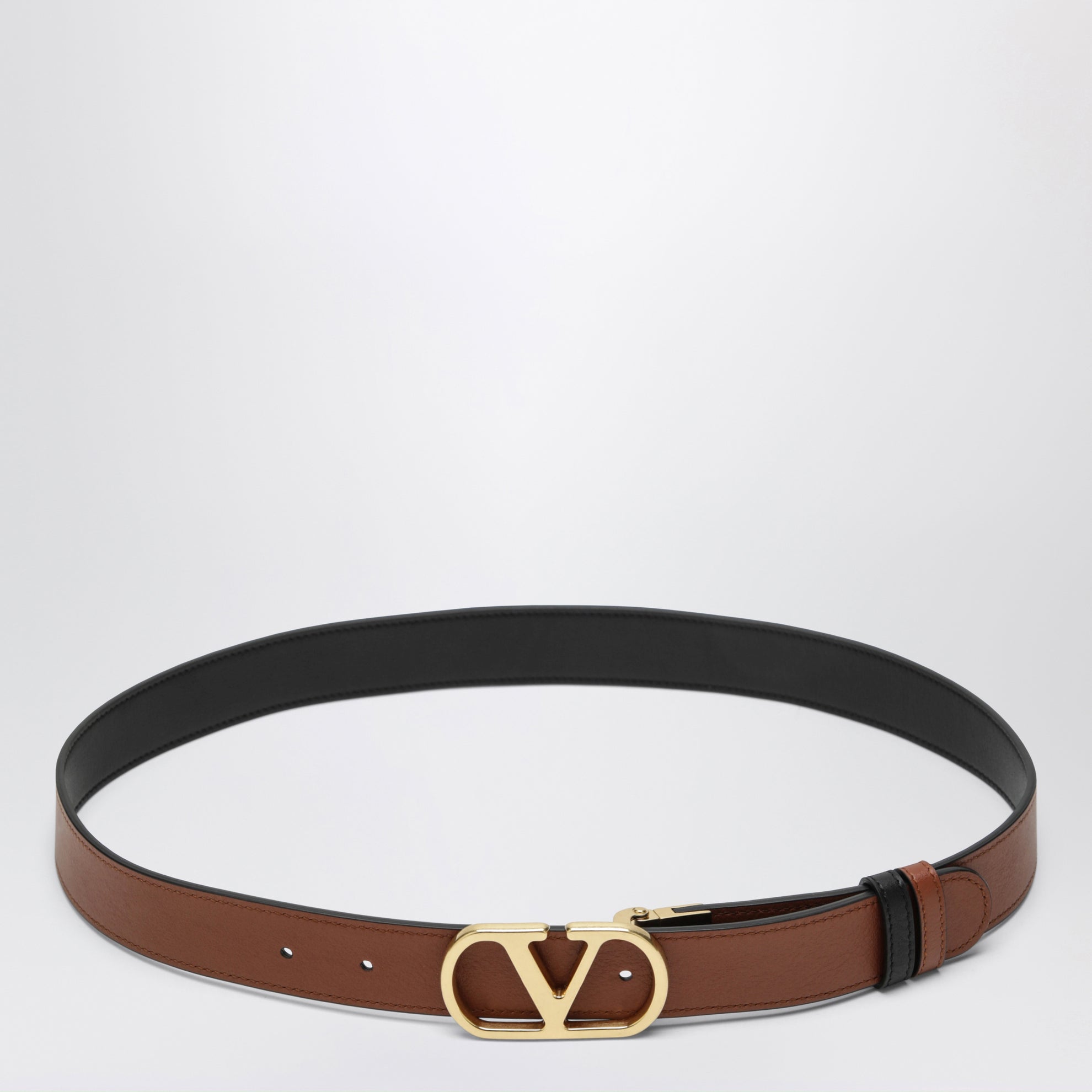 Cintura Vlogo Signature reversibile Nera/Caramel