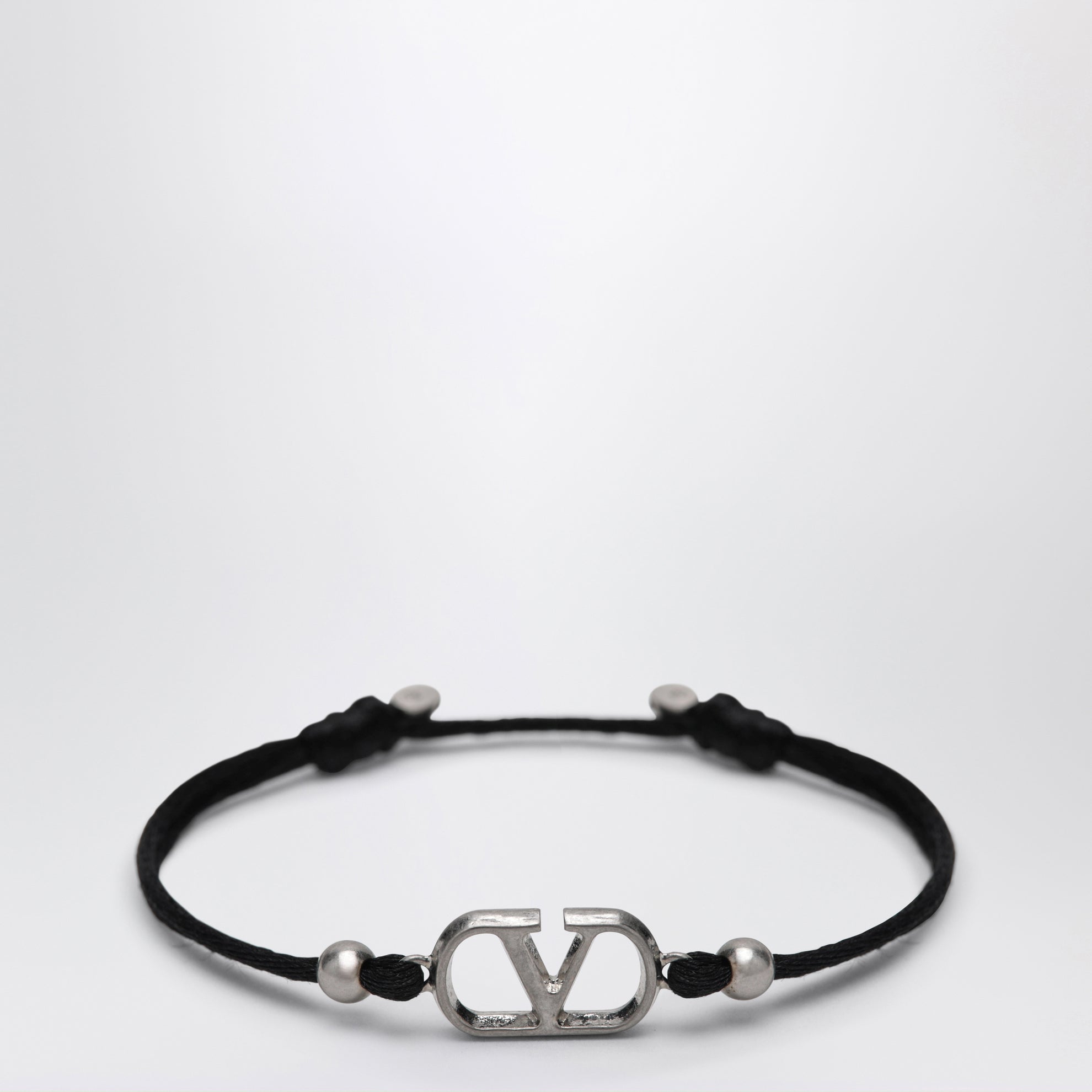 Bracciale VLogo Signature nero con cordino