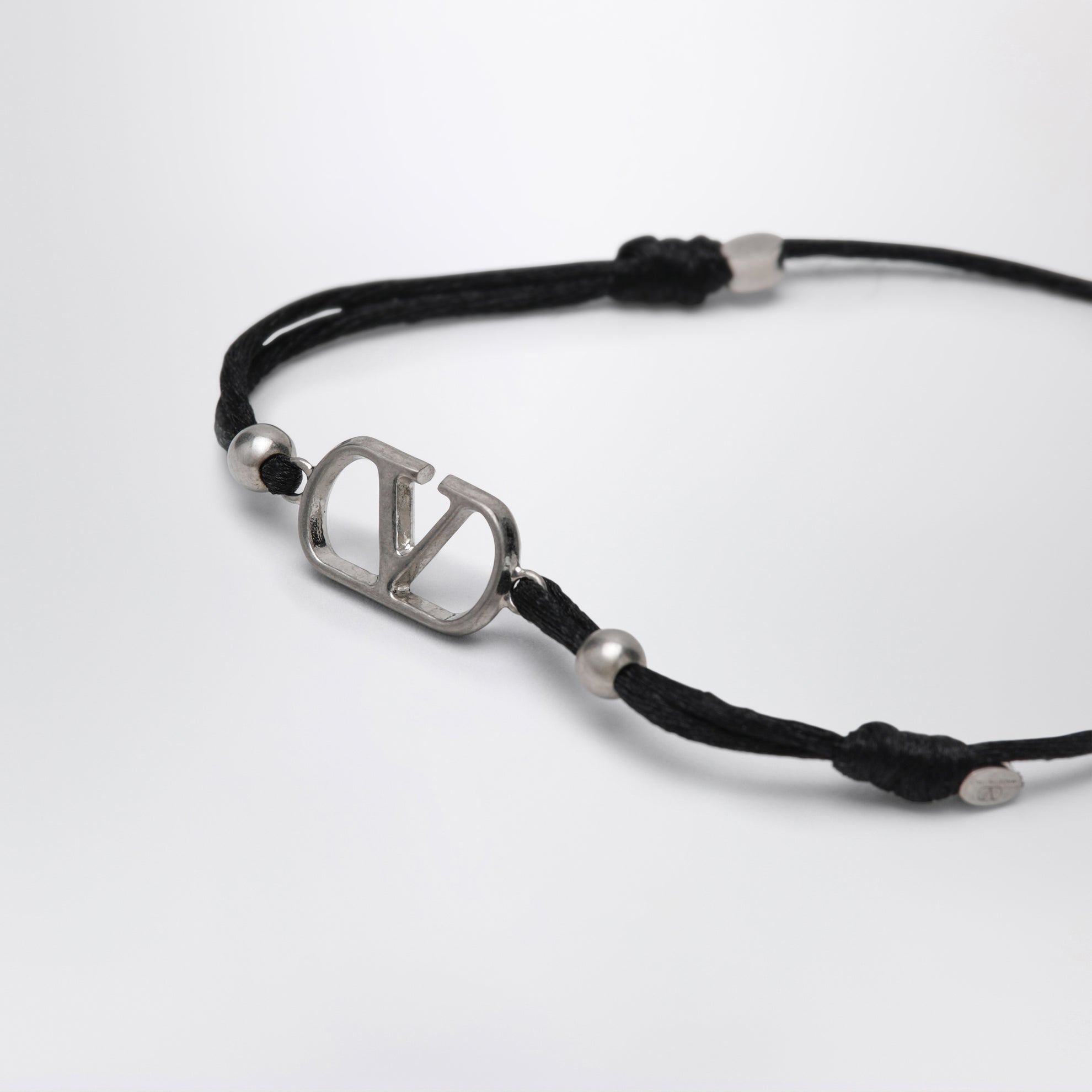 Bracciale VLogo Signature nero con cordino
