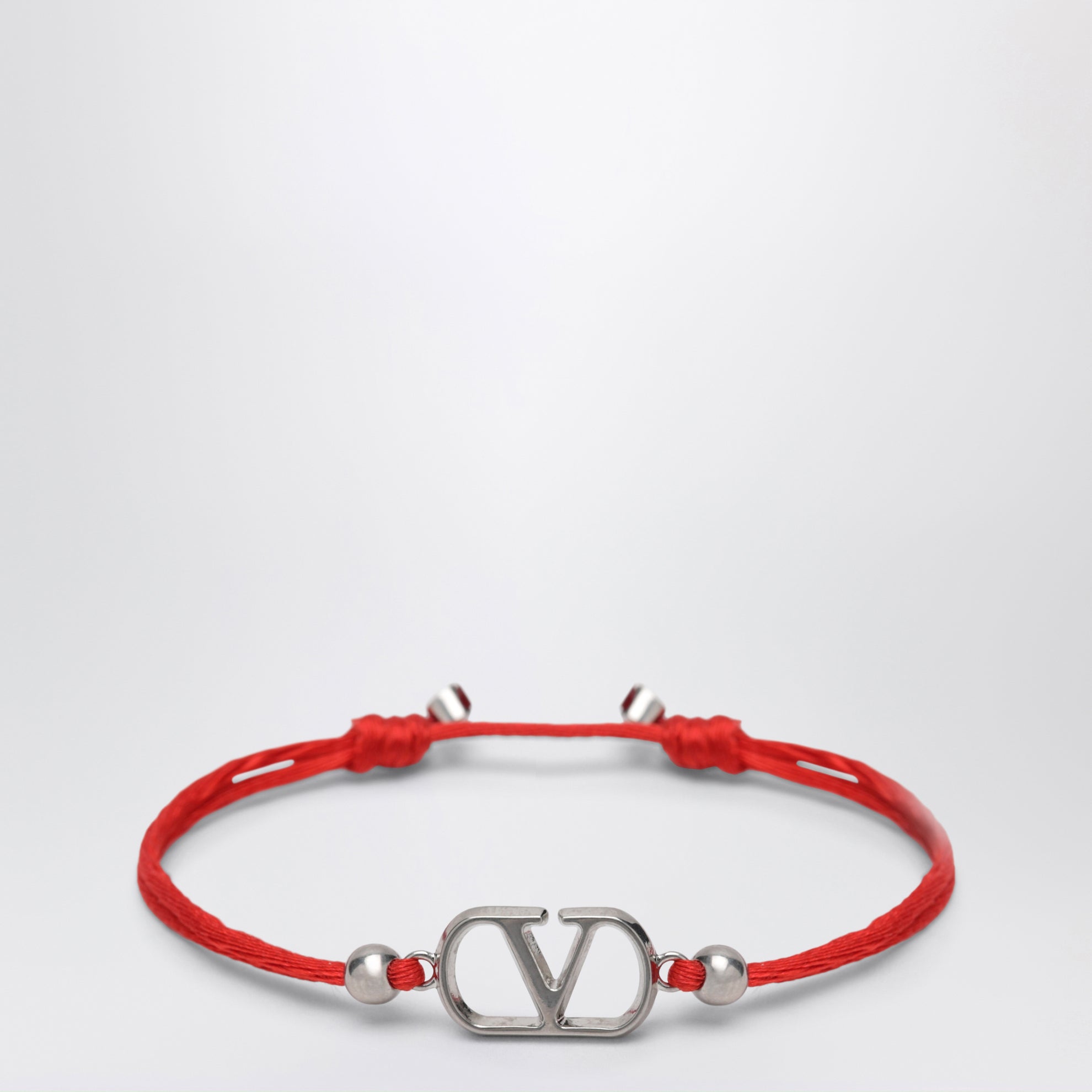 Bracciale VLogo Signature rosso con cordino