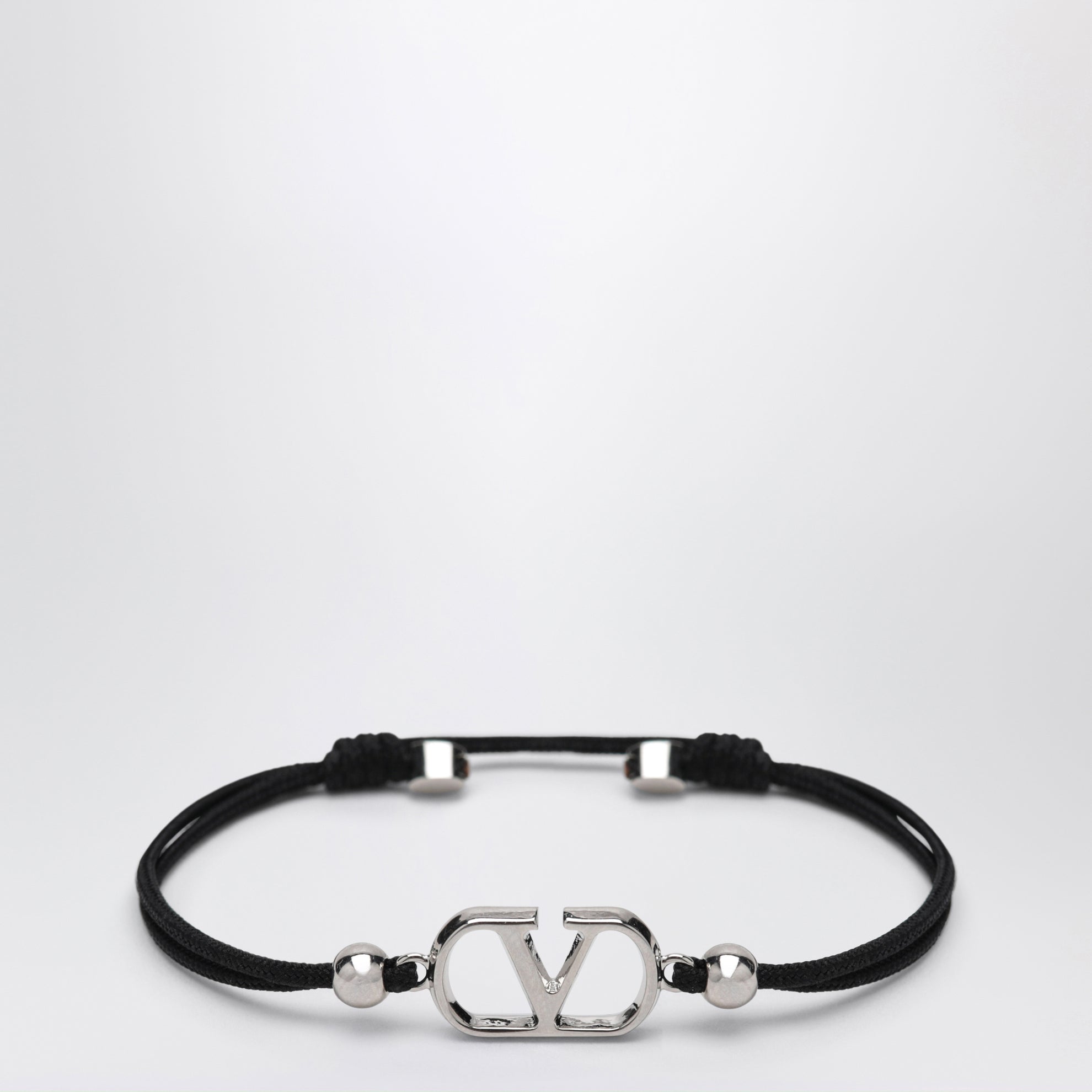 Bracciale VLogo Signature nero con cordino