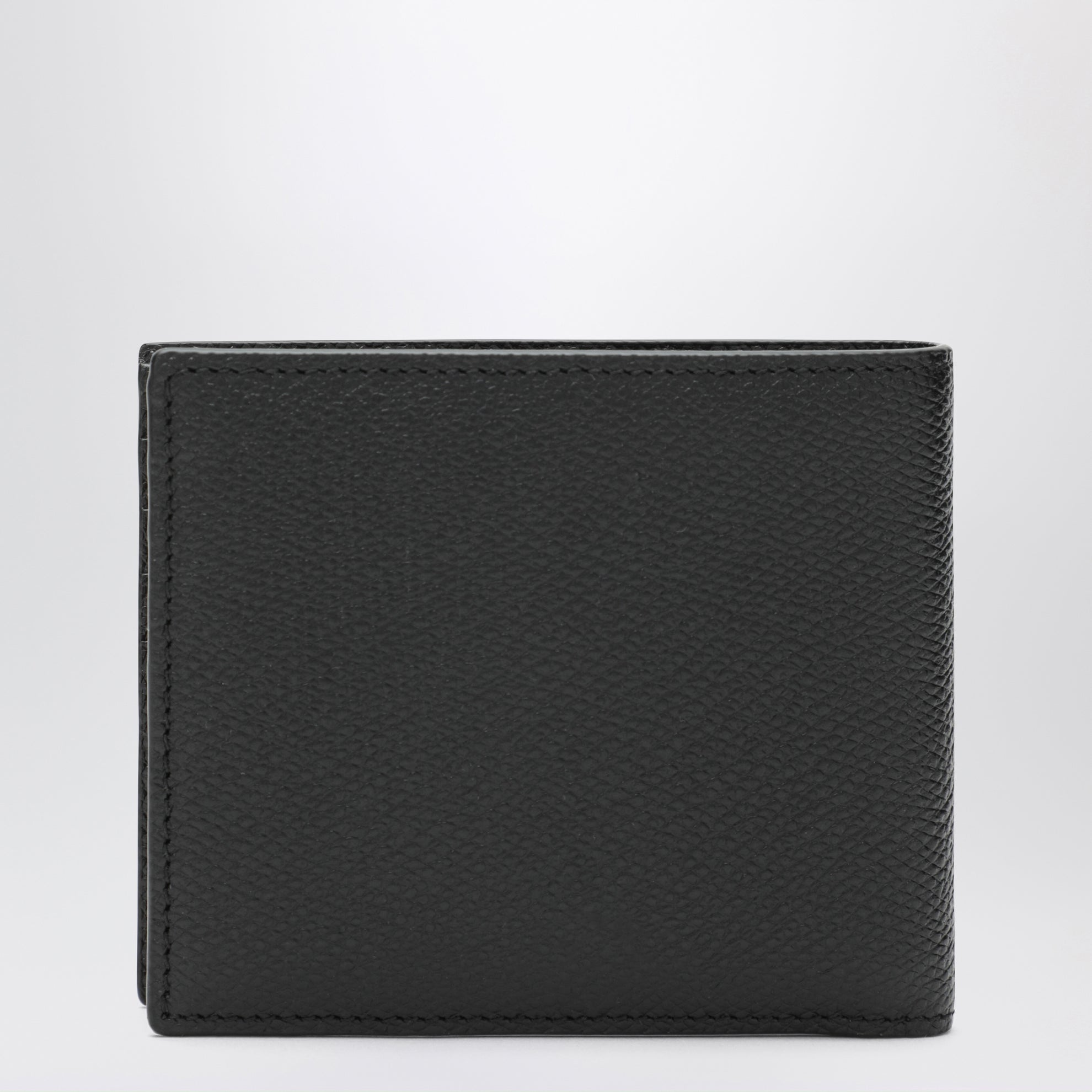 Portefeuille VLogo Signature noir en cuir grainé