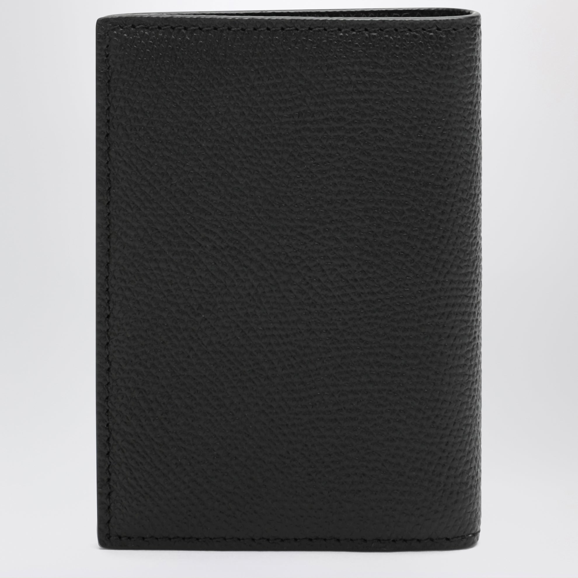 Black Vlogo grained leather card holder