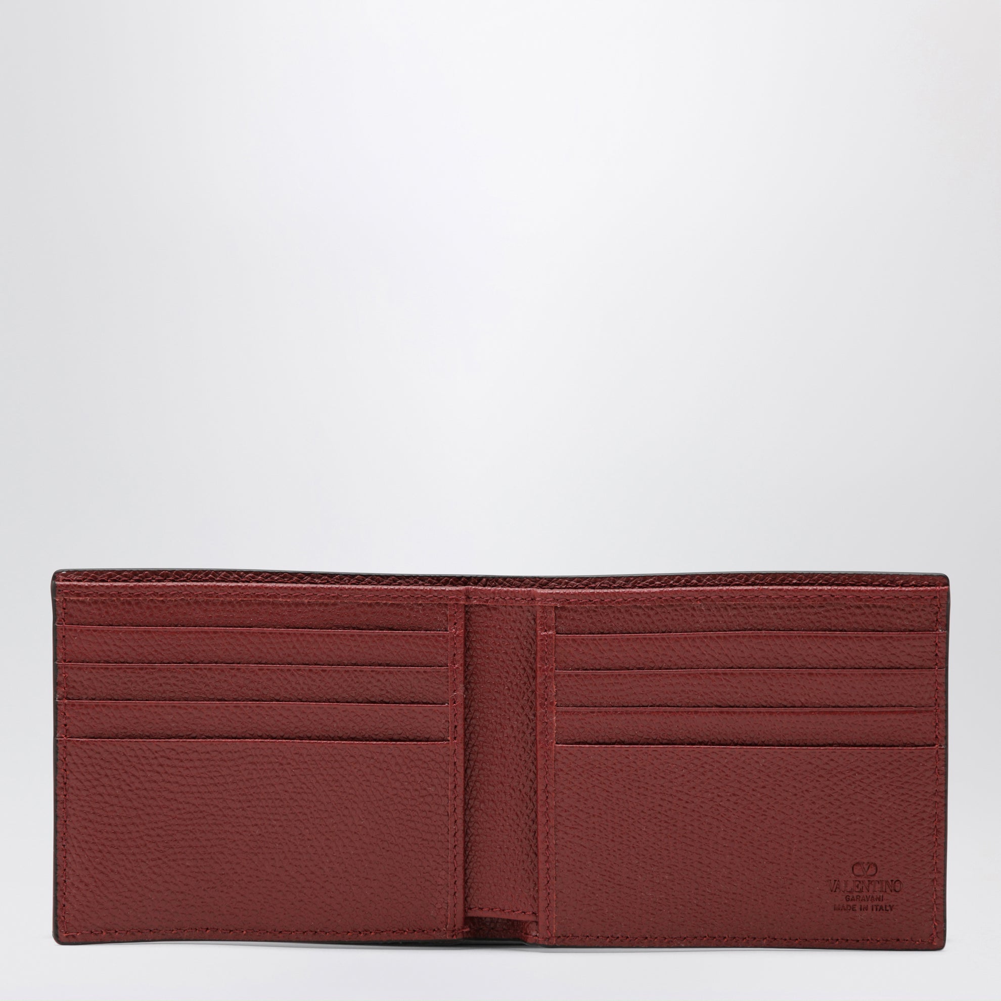 Dark red Vlogo Signature bi-fold wallet