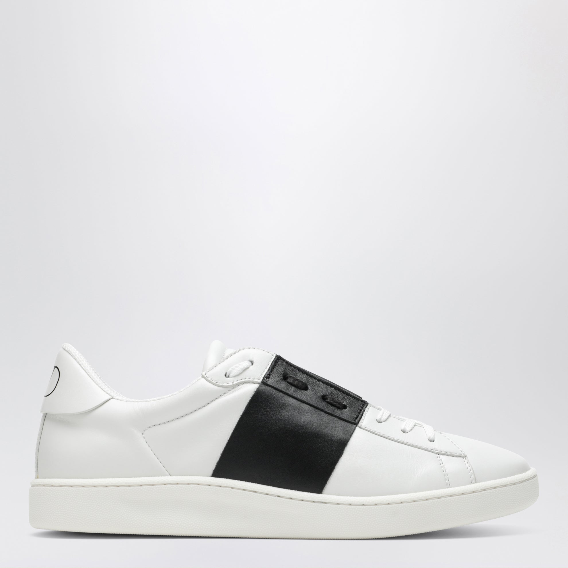 Open Royco nappa calfskin sneakers in white/black