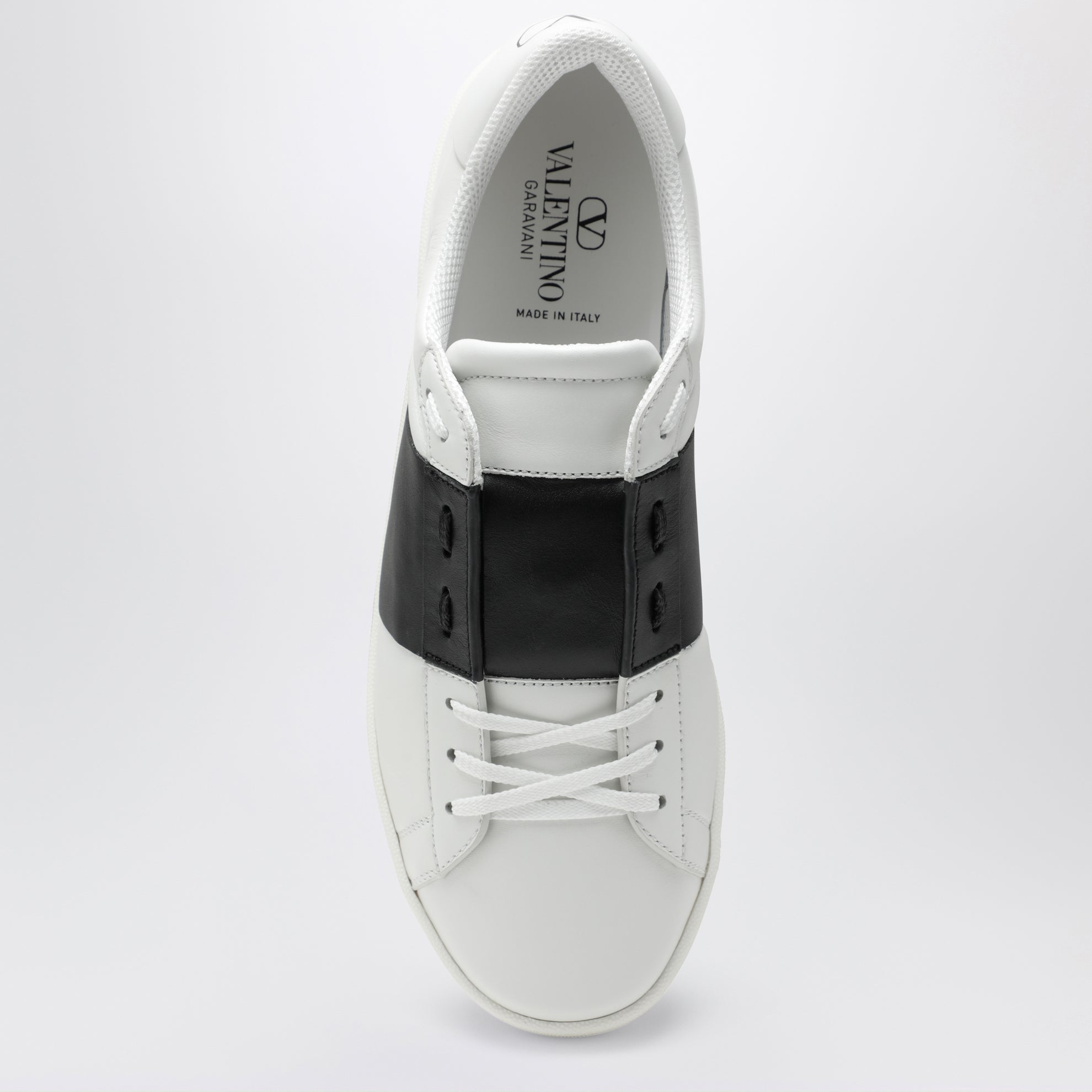 Open Royco nappa calfskin sneakers in white/black