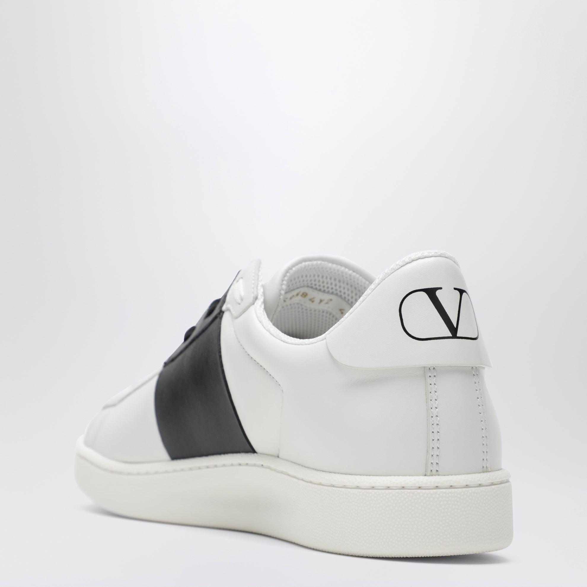 Open Royco nappa calfskin sneakers in white/black