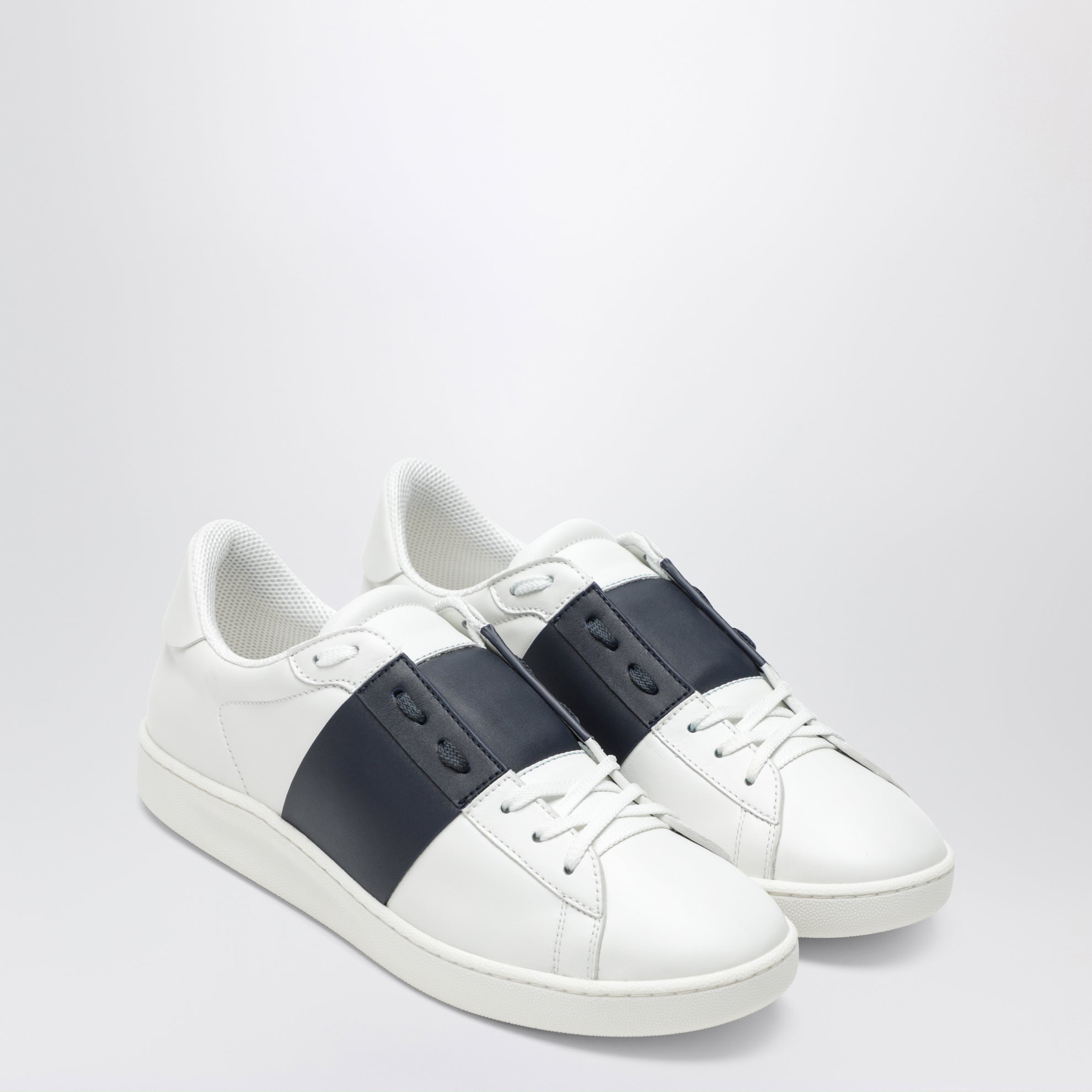 Open Royco nappa leather sneakers in white/navy