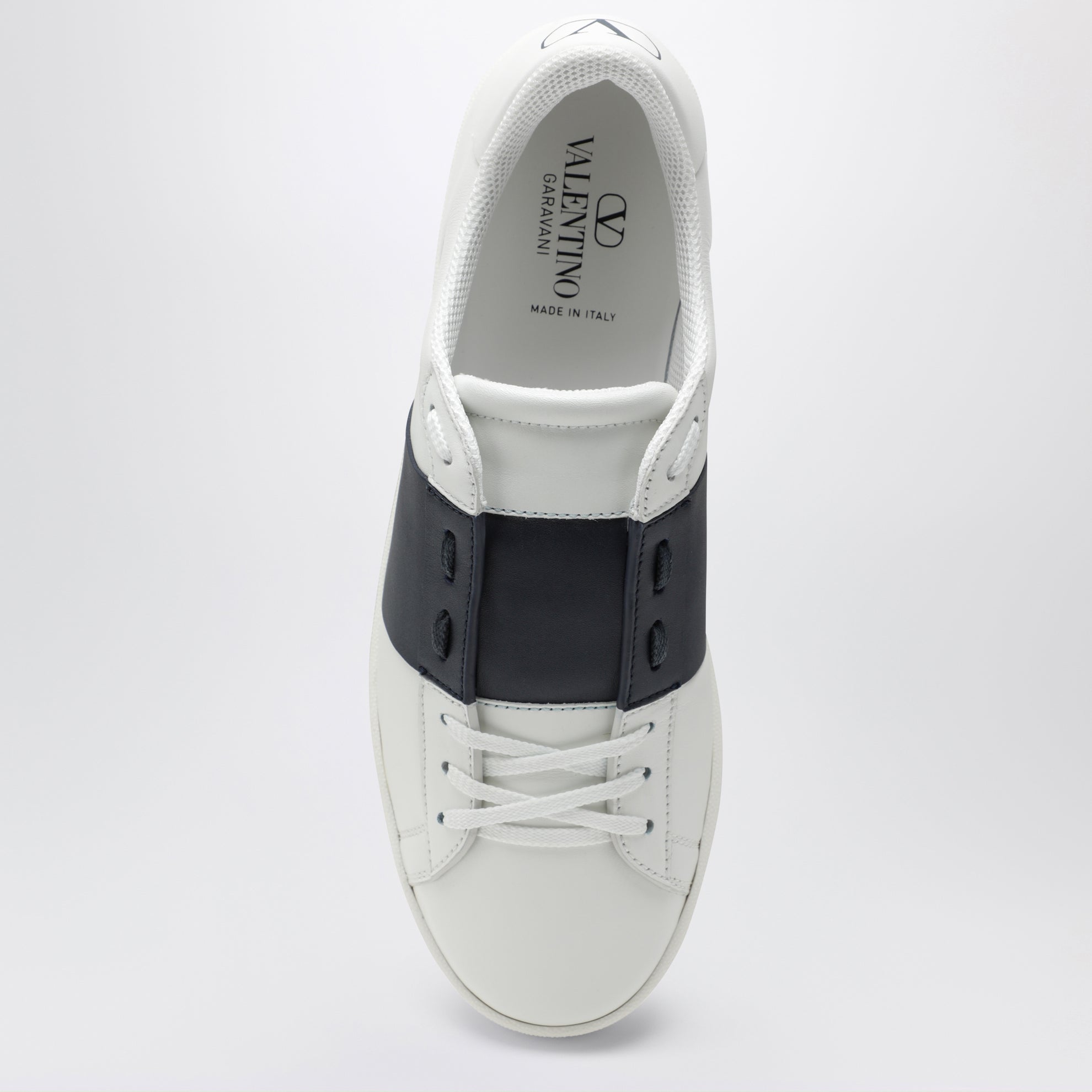Open Royco nappa leather sneakers in white/navy