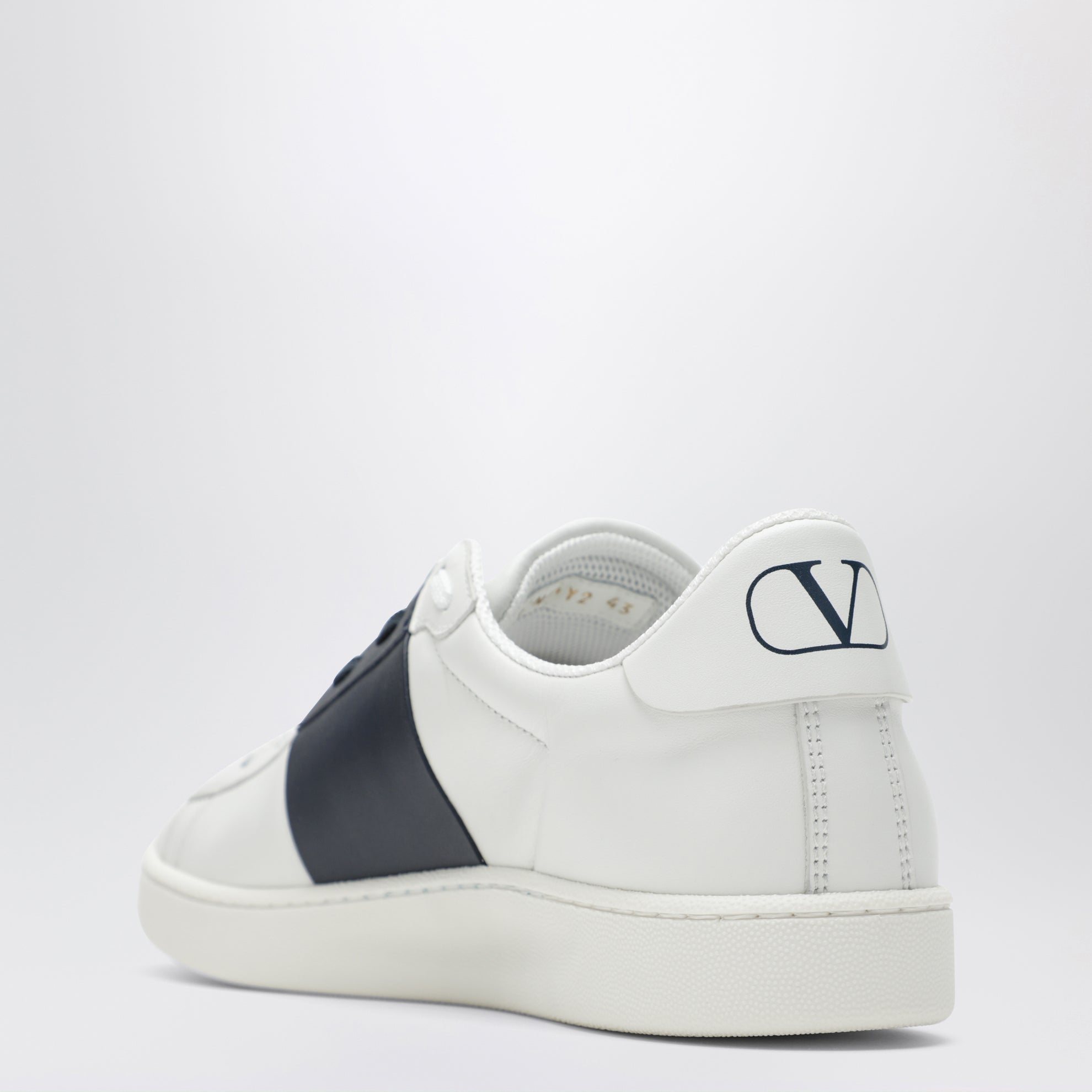 Open Royco nappa leather sneakers in white/navy