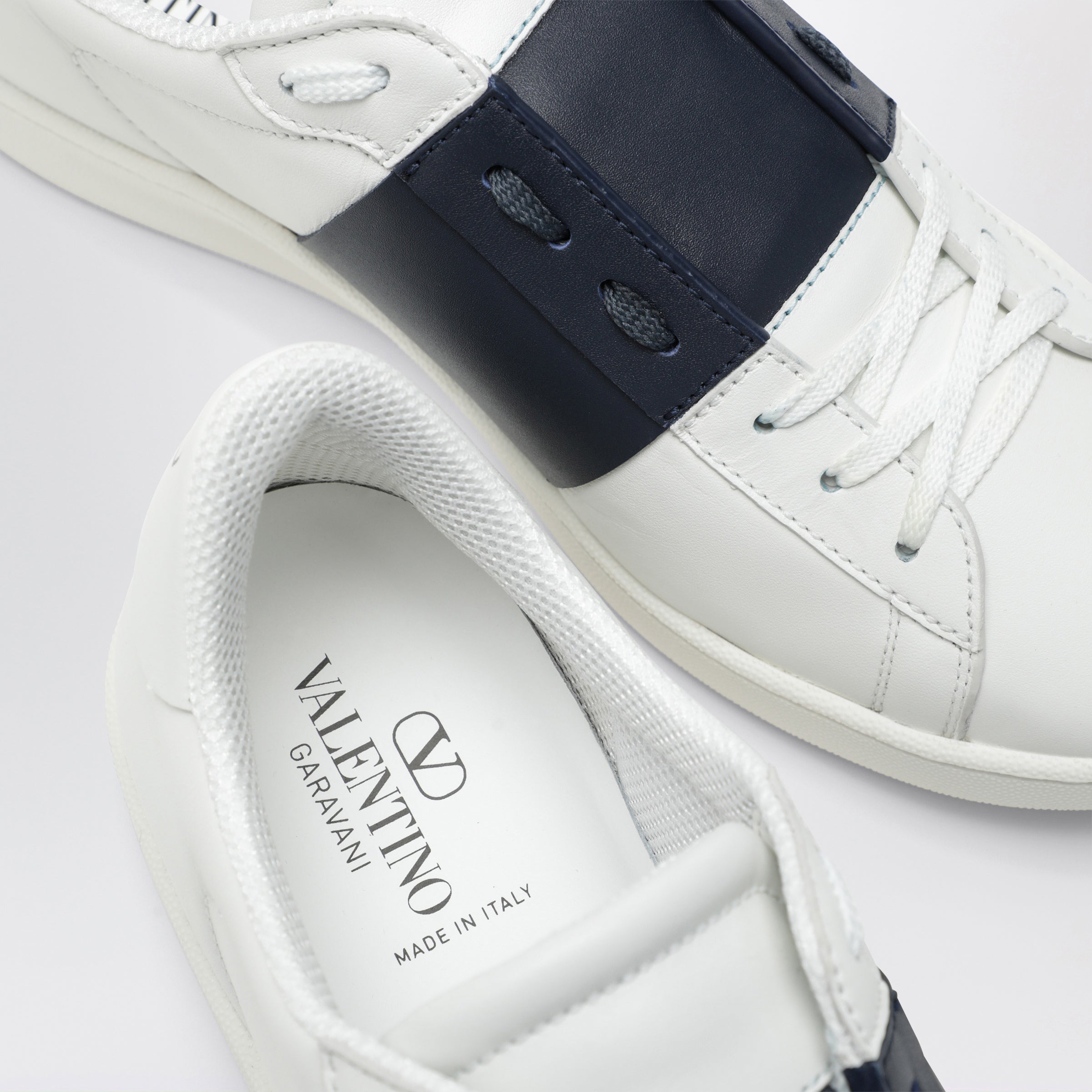 Valentino Garavani Open Royco nappa leather sneakers in white/navy