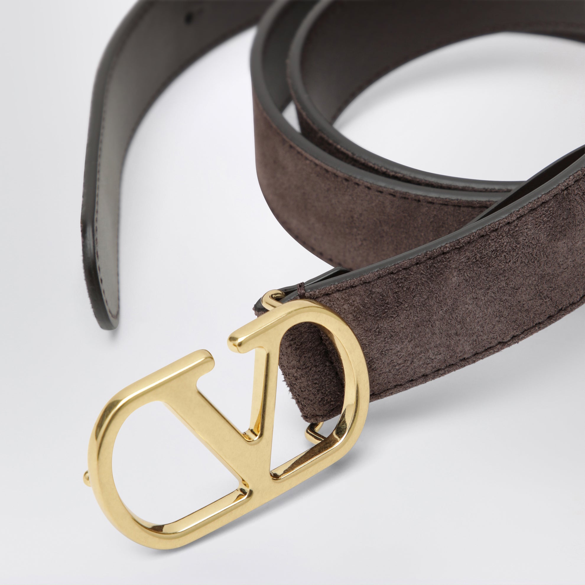 Cintura VLogo Signature in suede ebano