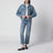 Quincy washed denim jacket in cascade blue