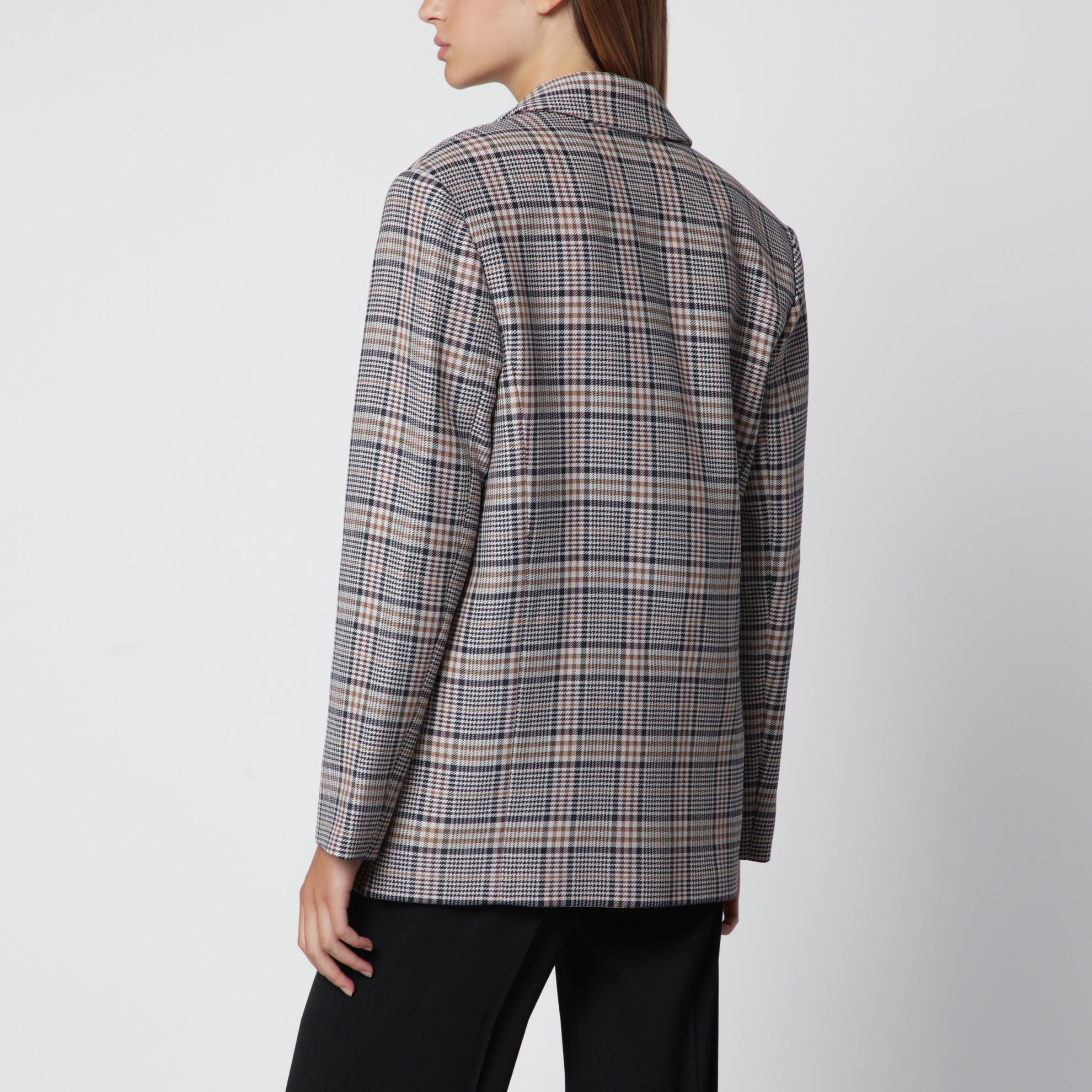 Single-breasted check blazer