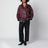Veste Sandy bordeaux en cuir grainé