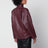 Veste Sandy bordeaux en cuir grainé