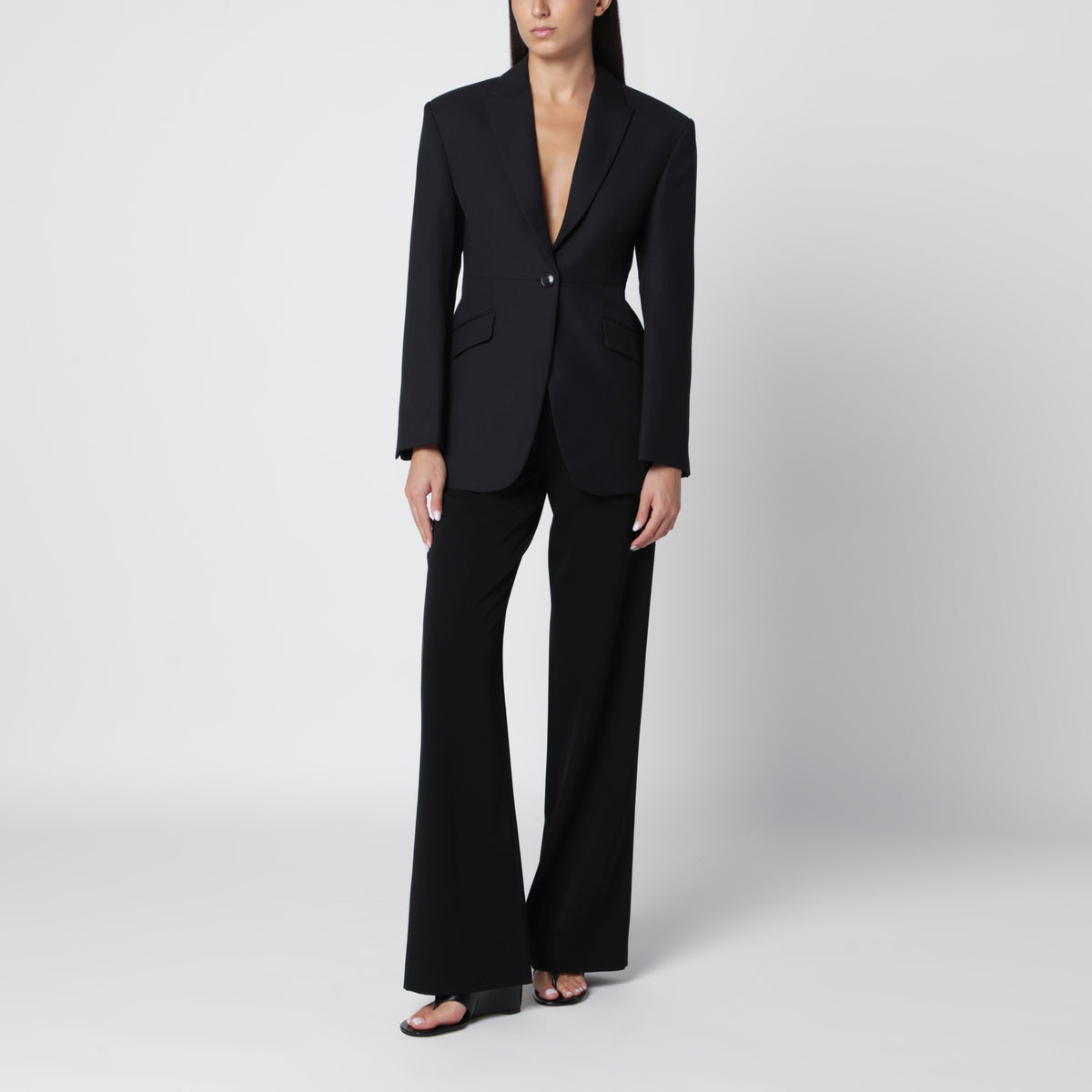Schwarzer Elga Blazer aus Wollmischung