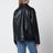 Black regenerated leather jacket