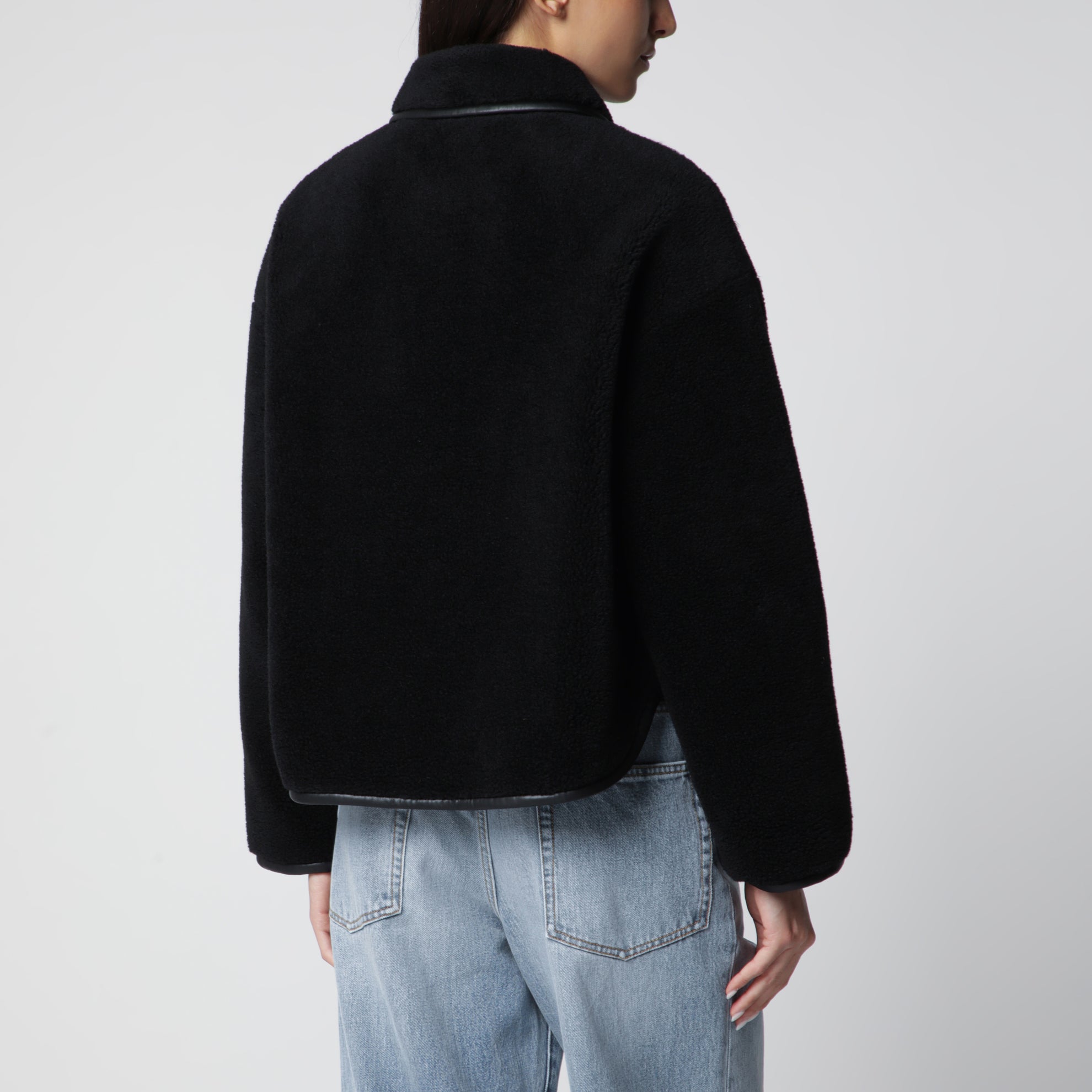 Black shearling-effect jacket