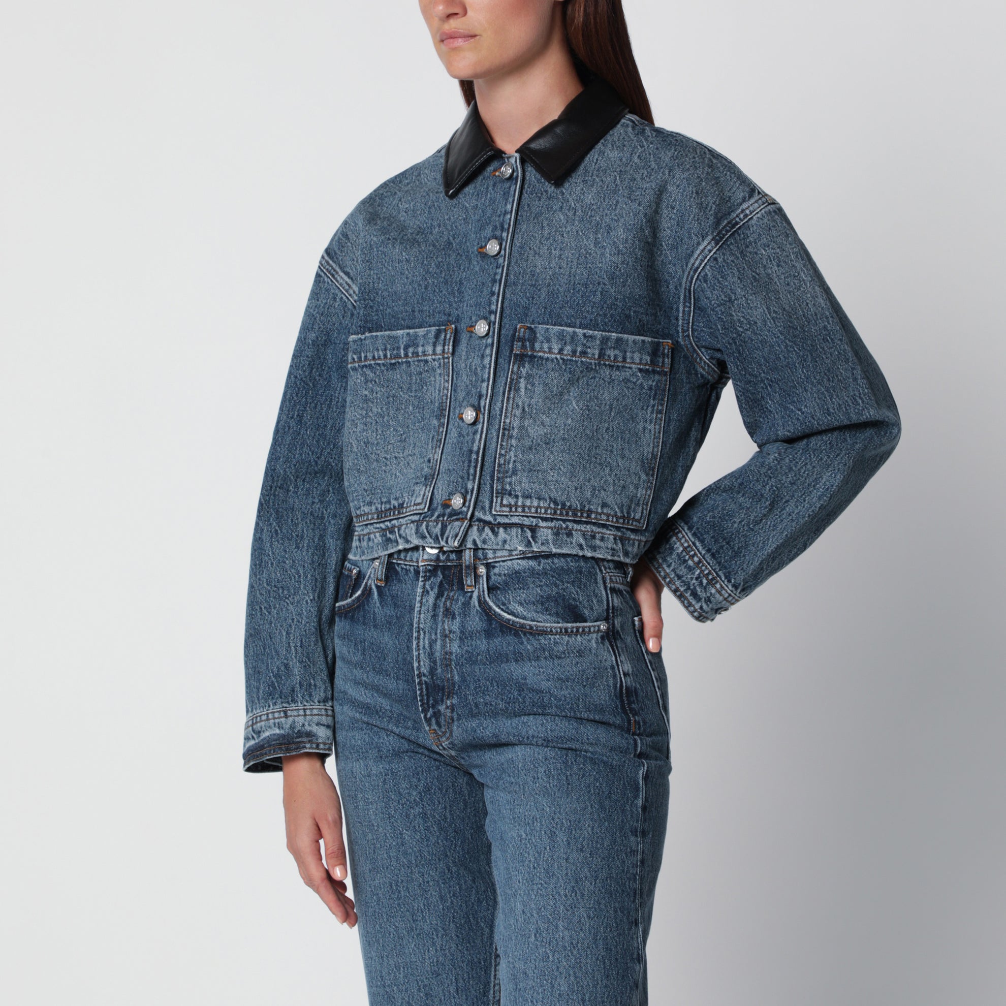 Giacca Yuma in denim blu slavato