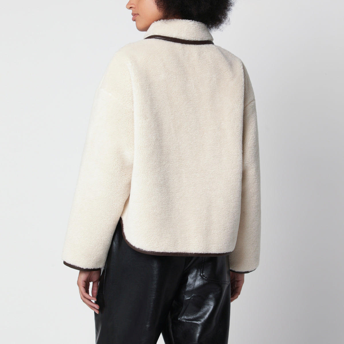 Camden-Jacke in Beige aus Kunstlammfell