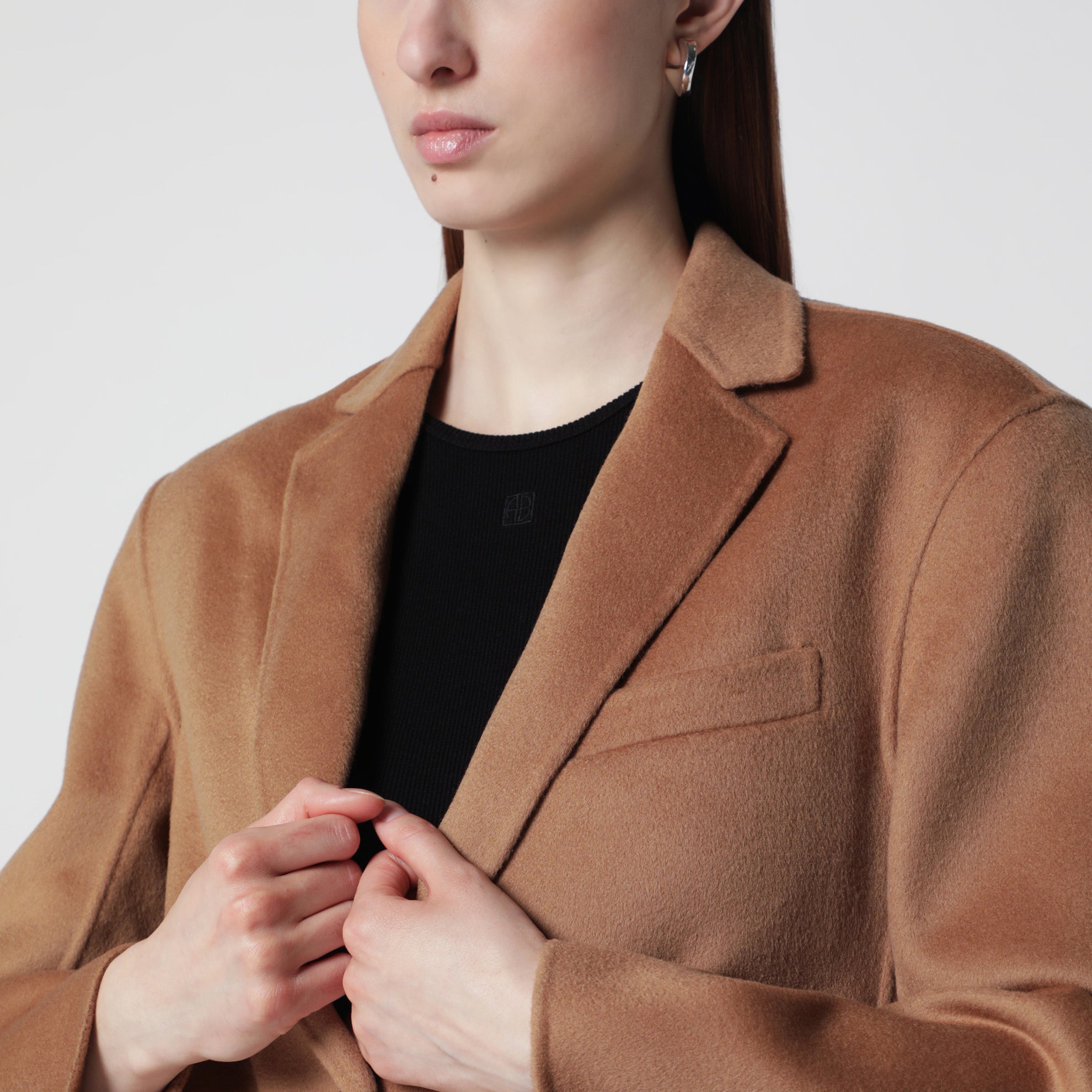 Quinn Blazer oversize aus Woll-Kaschmir in Camel