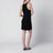 Cole ribbed cotton halter mini dress in black