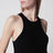 Cole ribbed cotton halter mini dress in black