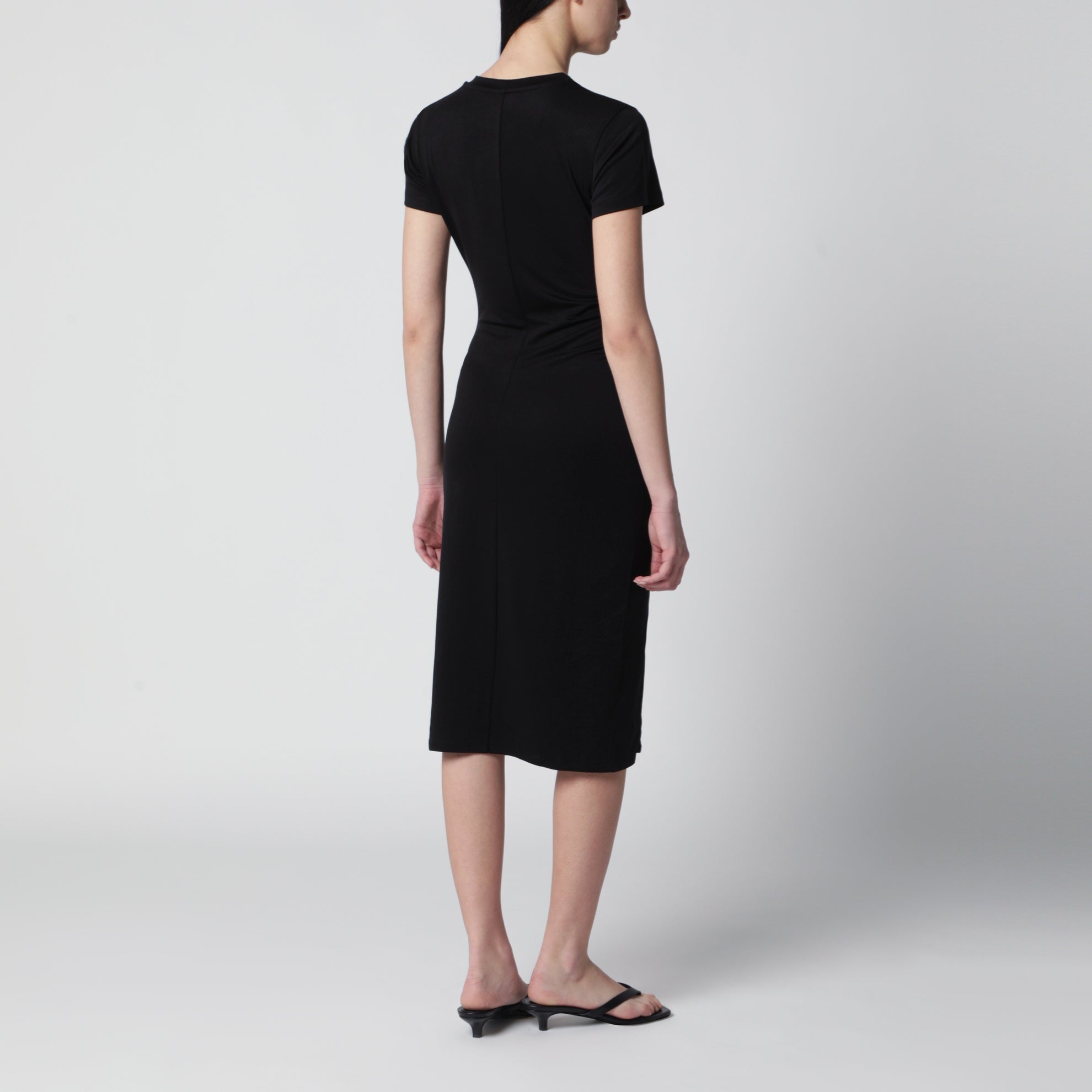 Vida midi dress in stretch jersey black